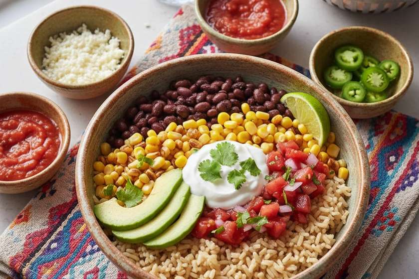 15-minute healthy dinners black bean burrito bowl with avocado and salsa