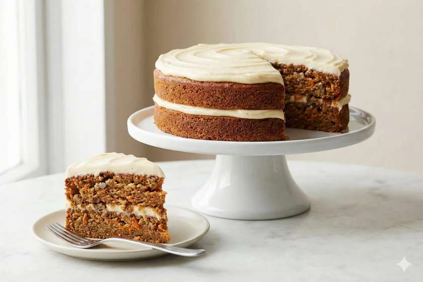 classic vegan carrot cake recipe cream cheese frosting moist plant based