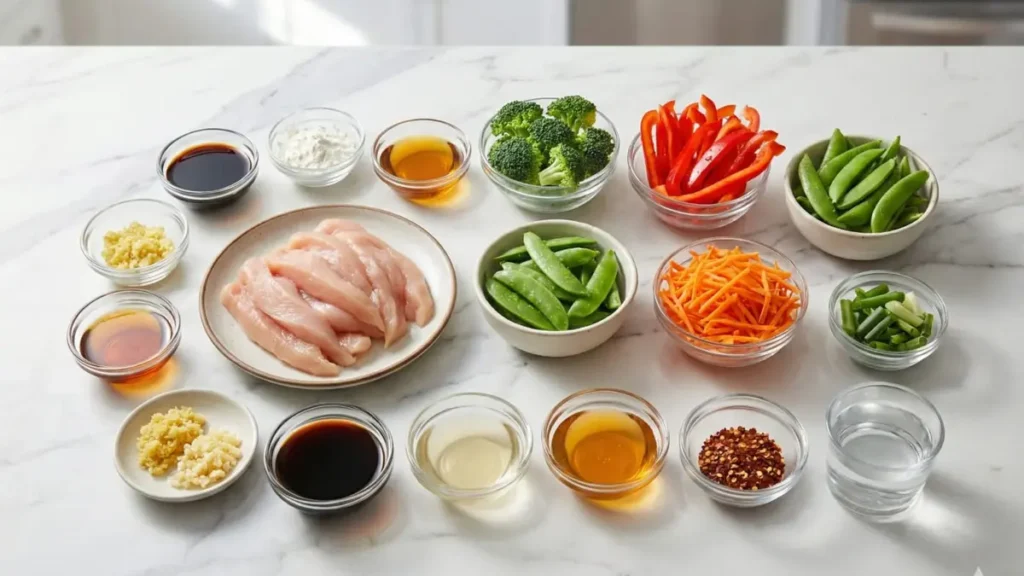 Alt Text:
chicken quinoa bowl ingredients raw chicken breast dry quinoa cherry tomatoes cucumber corn cilantro avocado greek yogurt lime olive oil spices