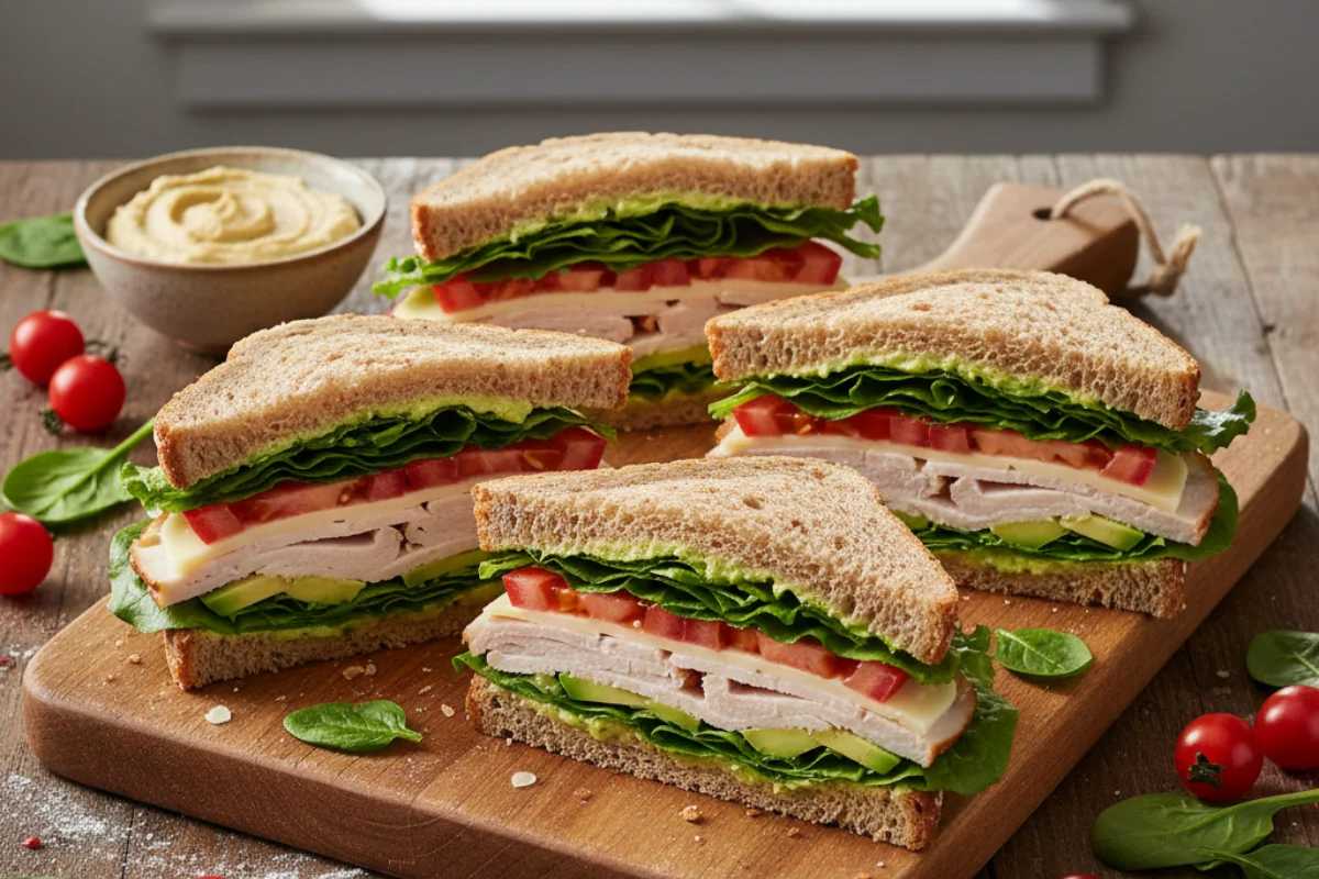 healthy sandwich recipes collection with fresh ingredients