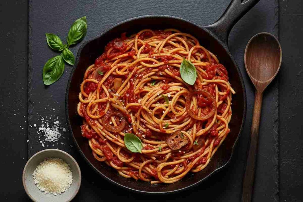 easy vegan dinners one pot spaghetti tomato sauce professional styling