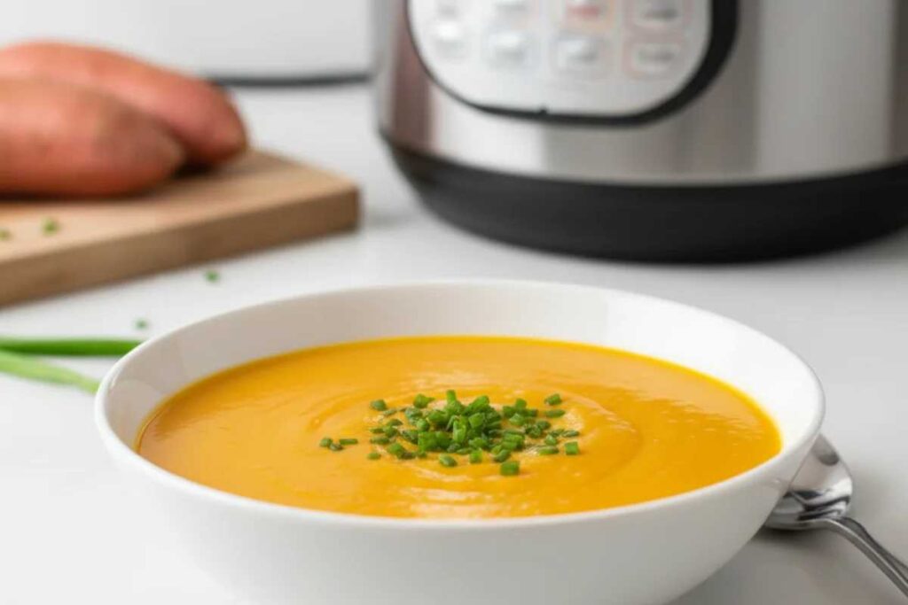 vegan sweet potato soup instant pot quick and creamy