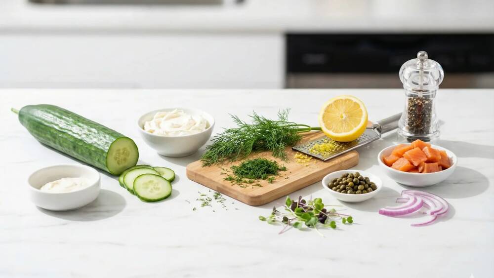 salmon cucumber bites ingredients fresh cucumber cream cheese smoked salmon