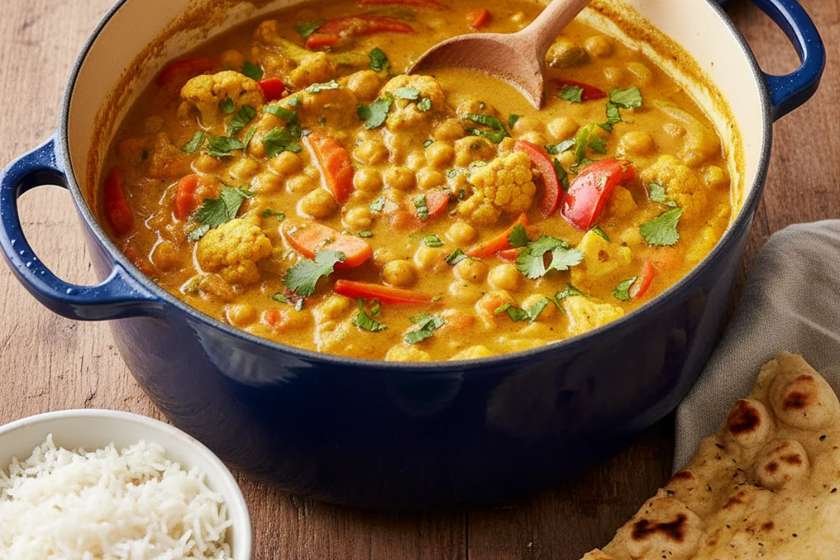 15-minute healthy dinners vegetable curry with chickpeas and coconut milk