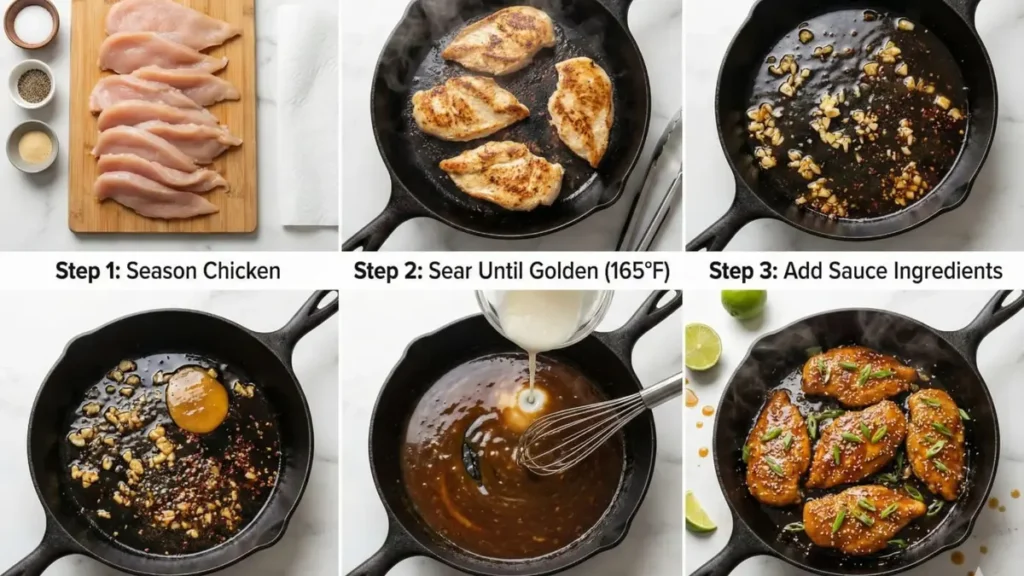 Alt Text:
sheet pan lemon herb chicken ingredients raw chicken breast broccoli florets bell peppers zucchini red onion cherry tomatoes herbs spices olive oil