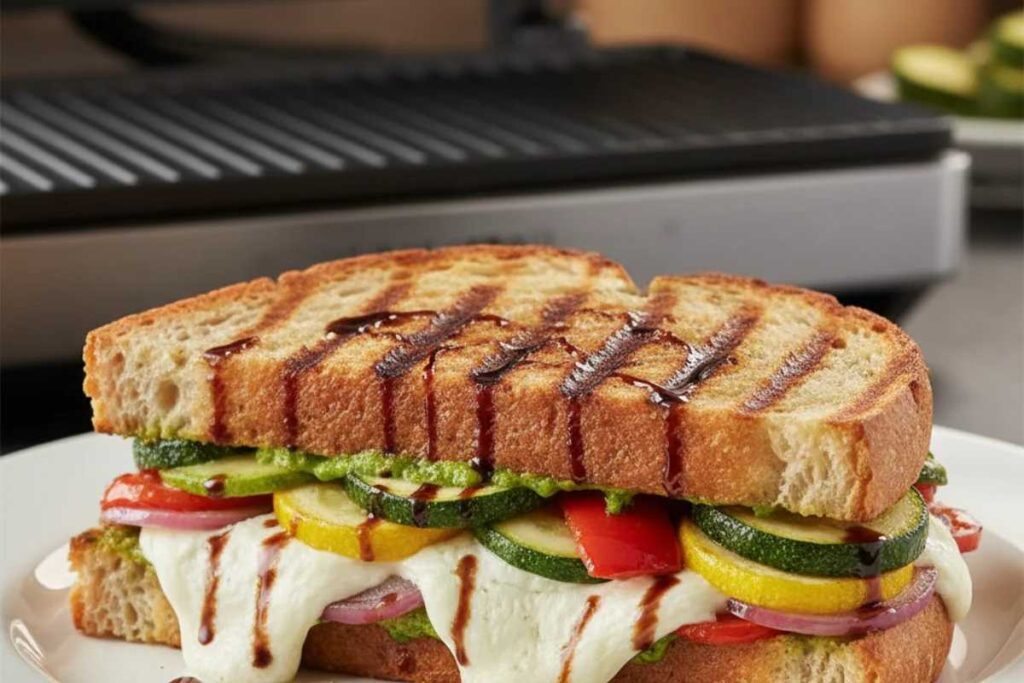 healthy sandwich recipe grilled vegetable panini with pesto