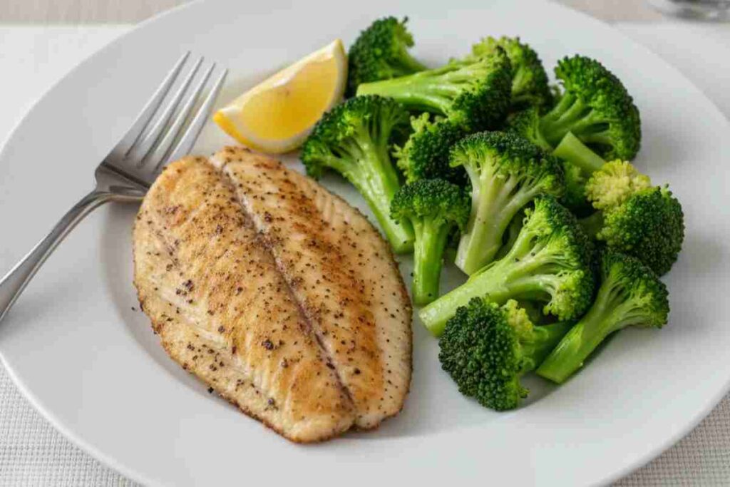 healthy dinners tilapia lemon pepper broccoli simple quick fish