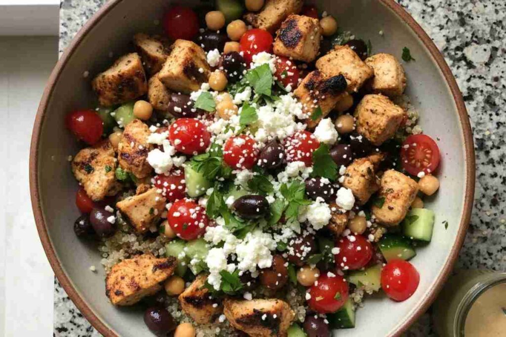 healthy dinners mediterranean chicken bowl meal prep real food