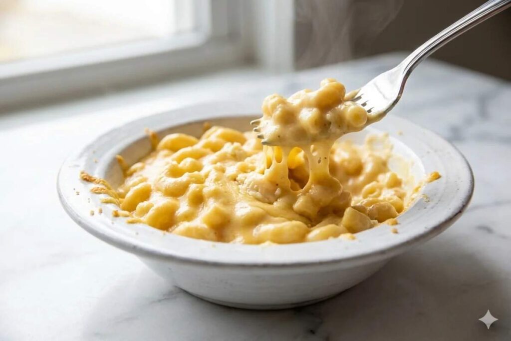 creamy mac and cheese with hidden cauliflower vegetables
