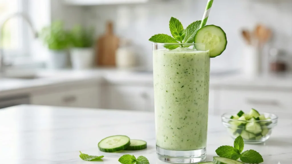 cucumber mint refresh breakfast smoothie for weight loss hydrating low calorie protein
