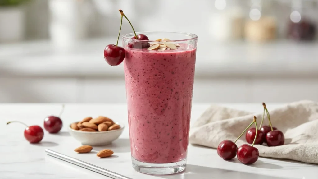 cherry almond recovery breakfast smoothie for weight loss antioxidant protein recipe