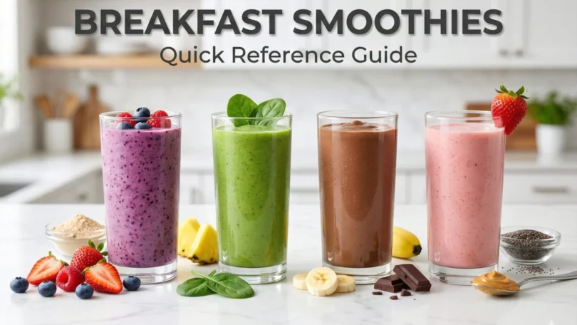 smoothies-comparison-guide (1) breakfast smoothies for weight loss comparison guide 4 recipes berry green chocolate strawberry