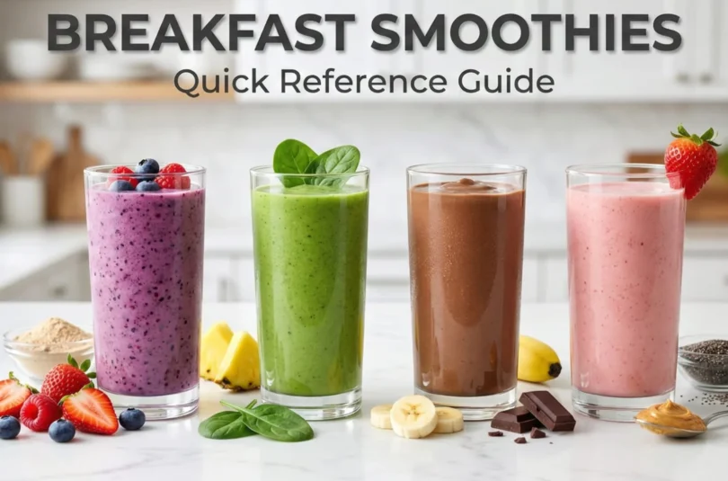 smoothies-comparison-guide (1) breakfast smoothies for weight loss comparison guide 4 recipes berry green chocolate strawberry