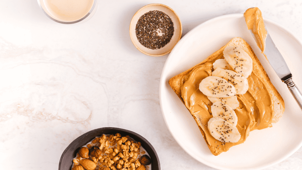 Healthy overnight oats topped with banana, kiwi, and blueberries in a bowl – easy make-ahead breakfast