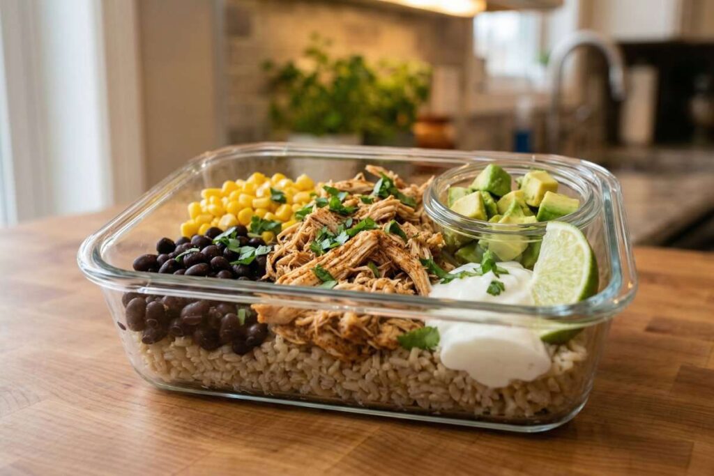 high protein meal prep burrito bowl