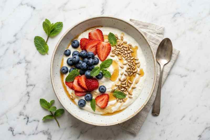 Cottage cheese berry bowl high protein energy breakfast