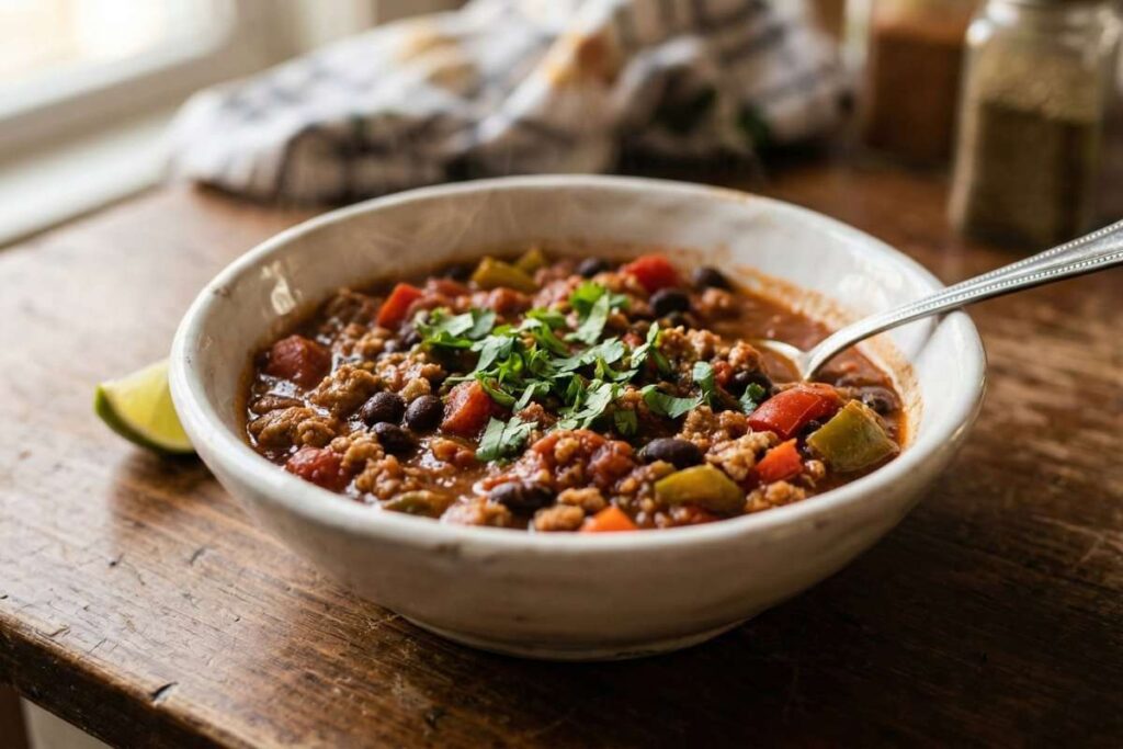 high protein meal prep turkey chili
