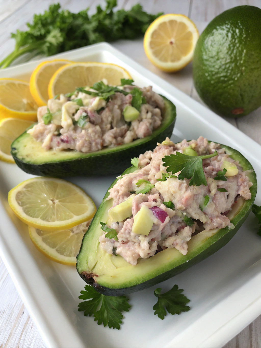 tuna stuffed avocados Tuna Stuffed Avocados (No Cook!) – Easy & High-Protein Lunch
