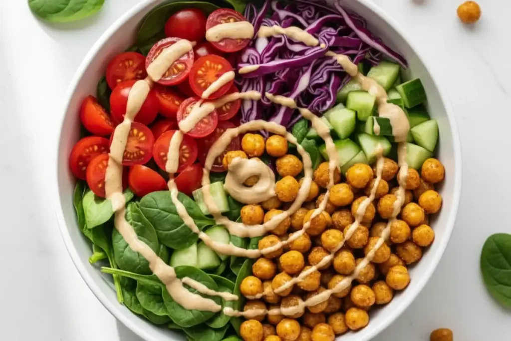 spicy chickpea buddha bowl vegan protein