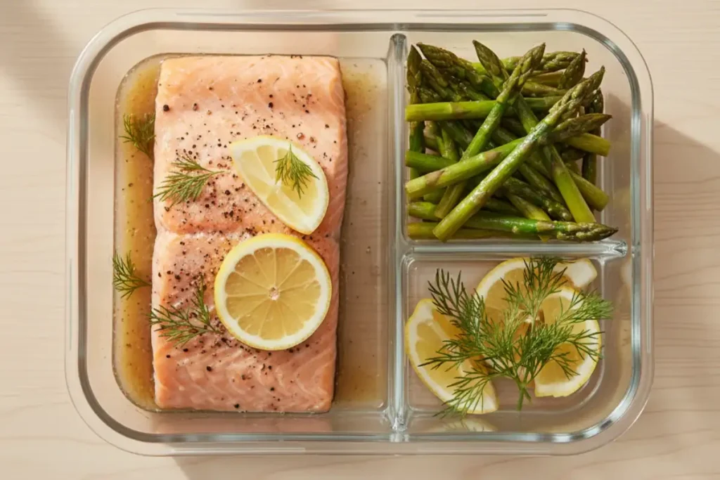 baked salmon asparagus meal prep