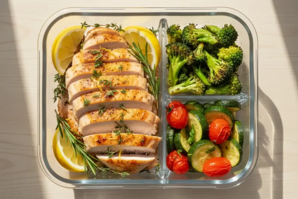 baked lemon chicken meal prep