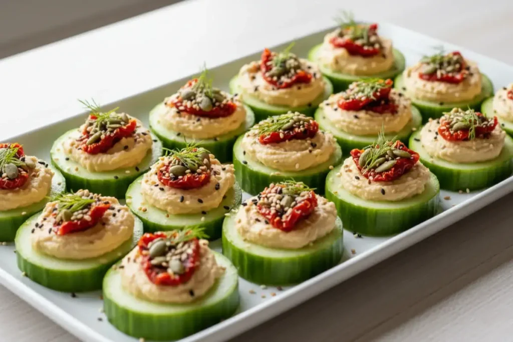 cucumber hummus bites PCOS snack