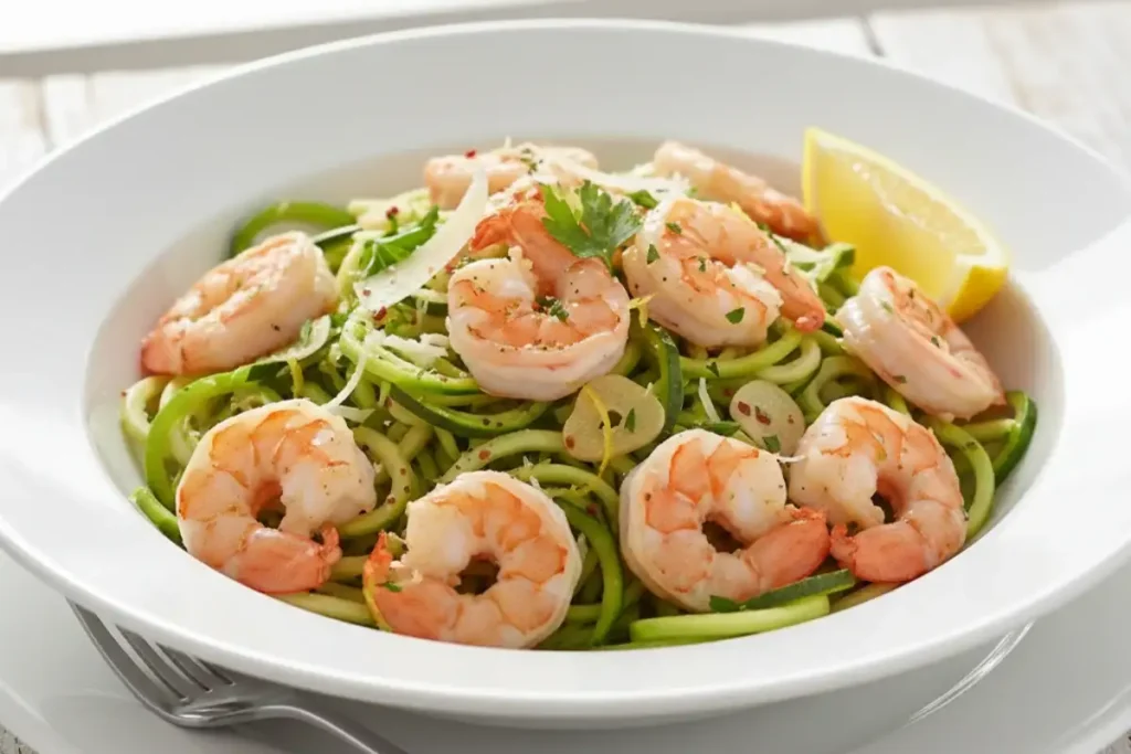 lemon garlic shrimp zucchini noodles