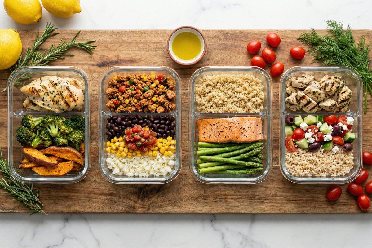 10 high protein low calorie meal prep containers organized for the week