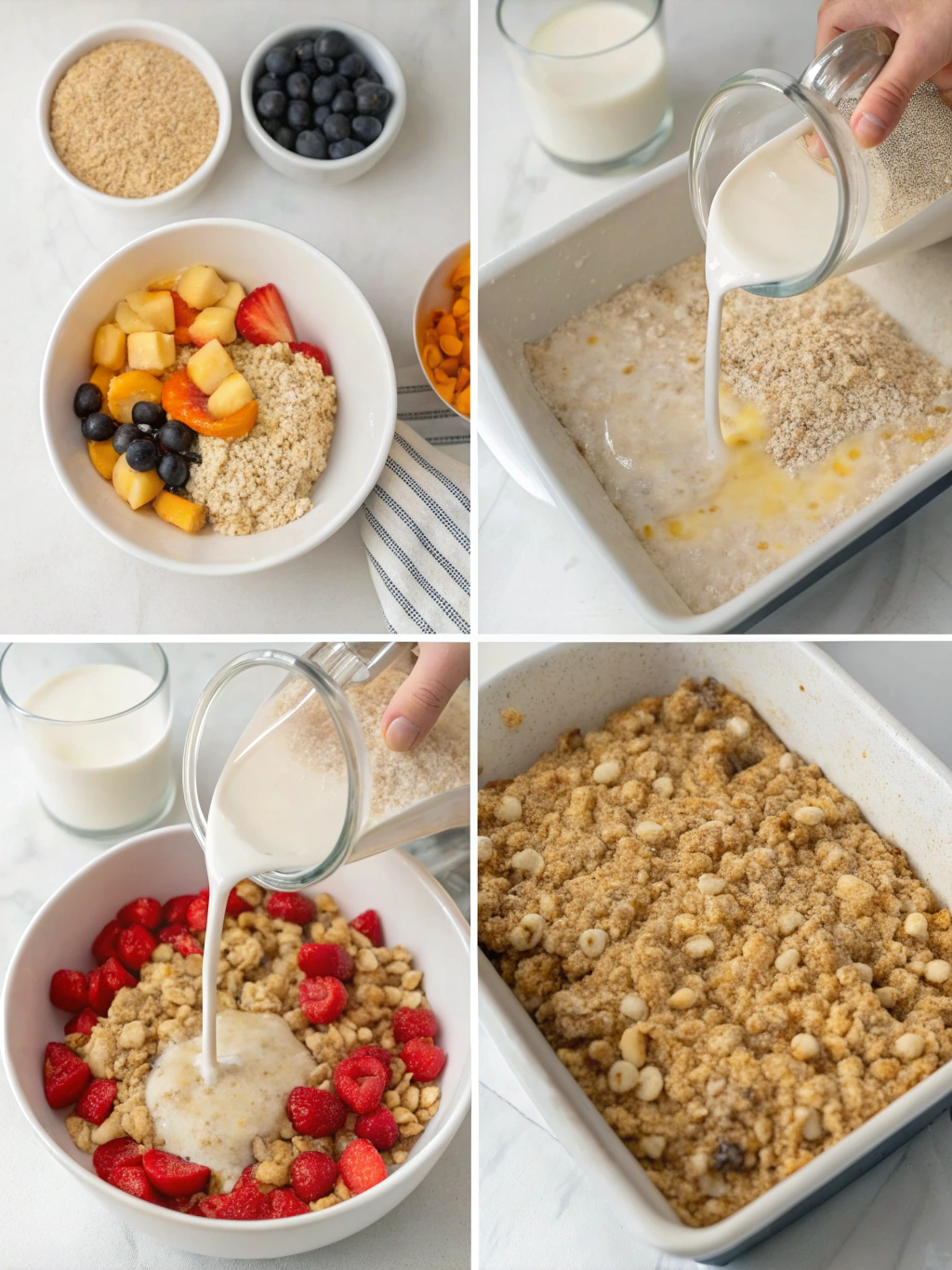 Healthy Baked Oatmeal preparing steps