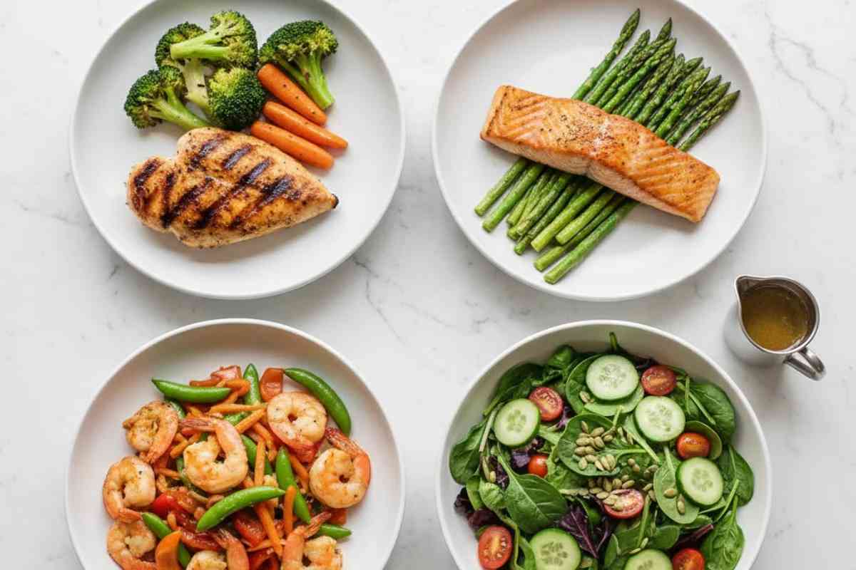 quick healthy dinners for weight loss spread on table