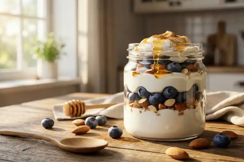 Greek yogurt berry parfait 175 cal 18g protein