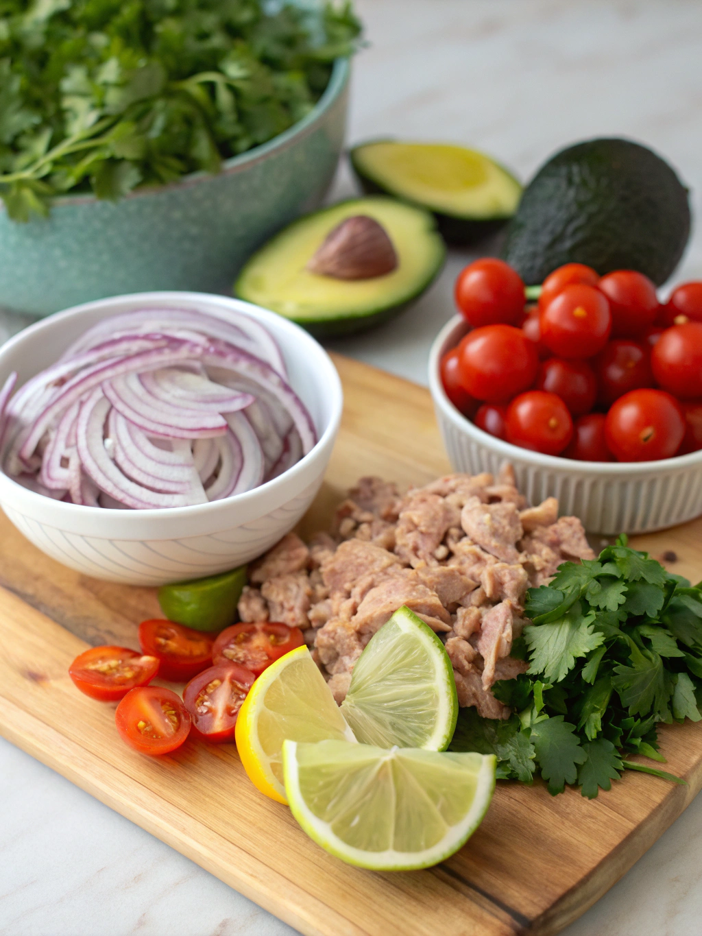 Tuna Avocado Salad ingredients