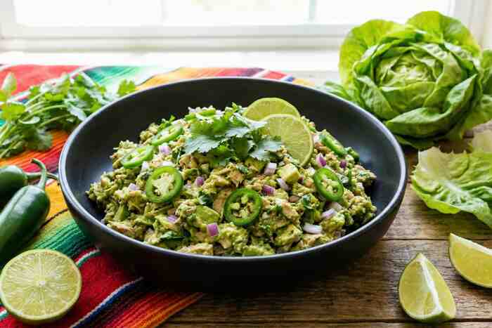 Spicy jalapeño tuna avocado salad no mayo with lime and cilantro