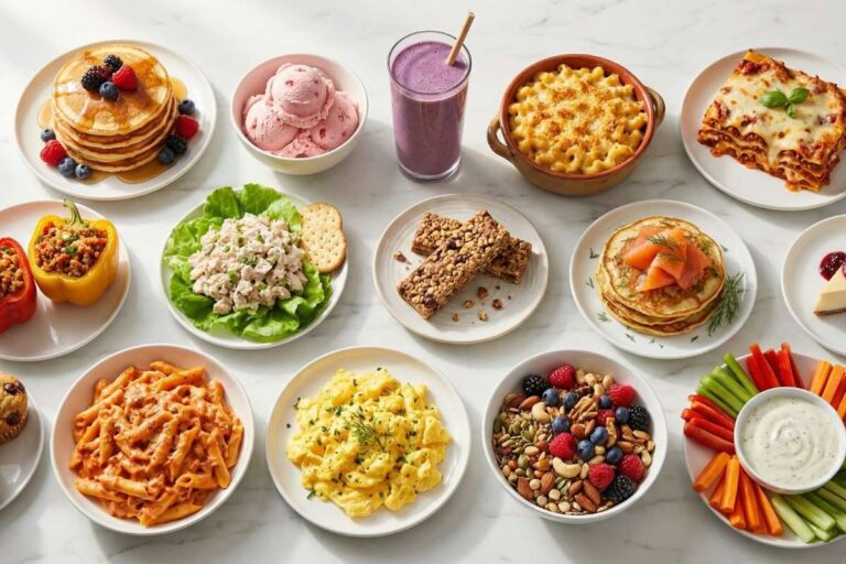 15 cottage cheese recipes high protein showing pancakes, ice cream, pasta and protein-packed meals