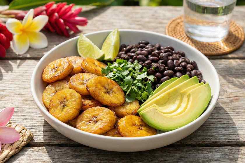 Nicoya plantain black bean bowl Costa Rican longevity diet blue zone centenarian tropical recipe