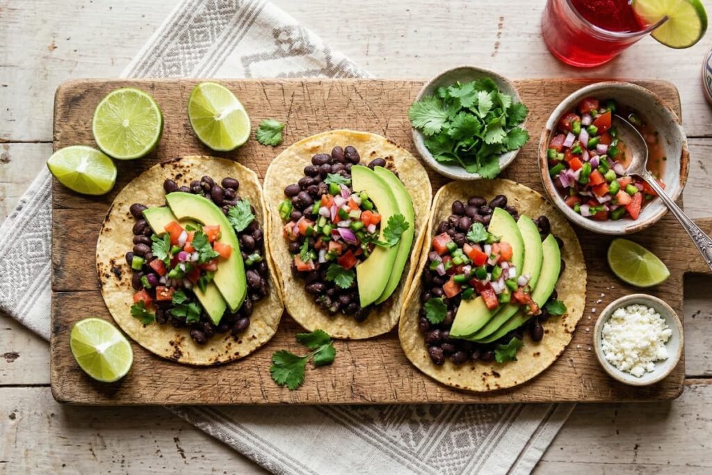 black bean tacos healthy 5 ingredient dinner