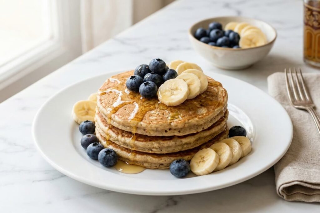 banana oat protein pancakes healthy breakfast