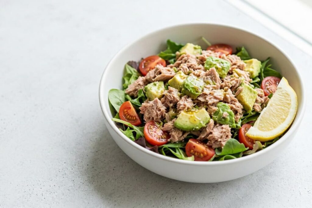 tuna avocado bowl no cook healthy meal